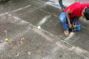 Polyurethane foam injection foundation repair in Tyler TX