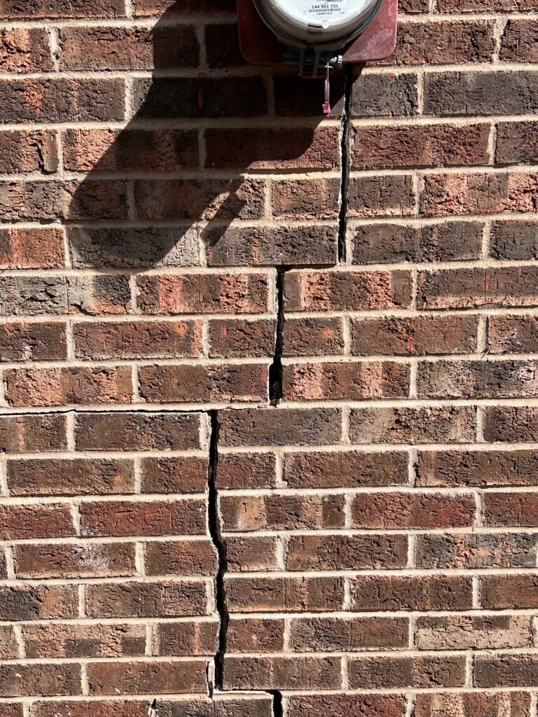 Structural foundation cracks in East Texas residence