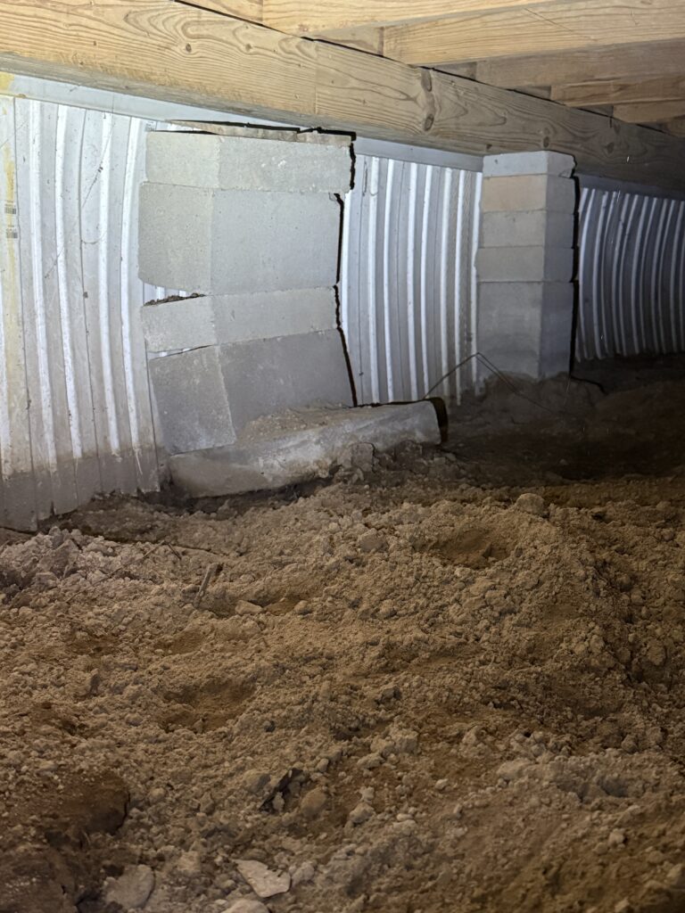 Pier and beam foundation repair under a home in East Texas